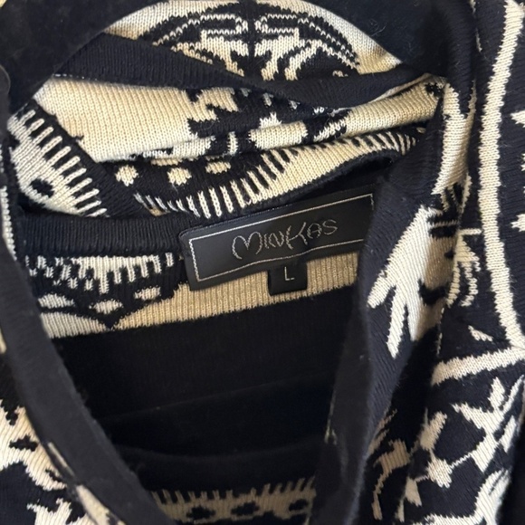 Minkas Wool and Cashmere Blend Black Soft Removable cowl neck sweater SZ large - Picture 6 of 13